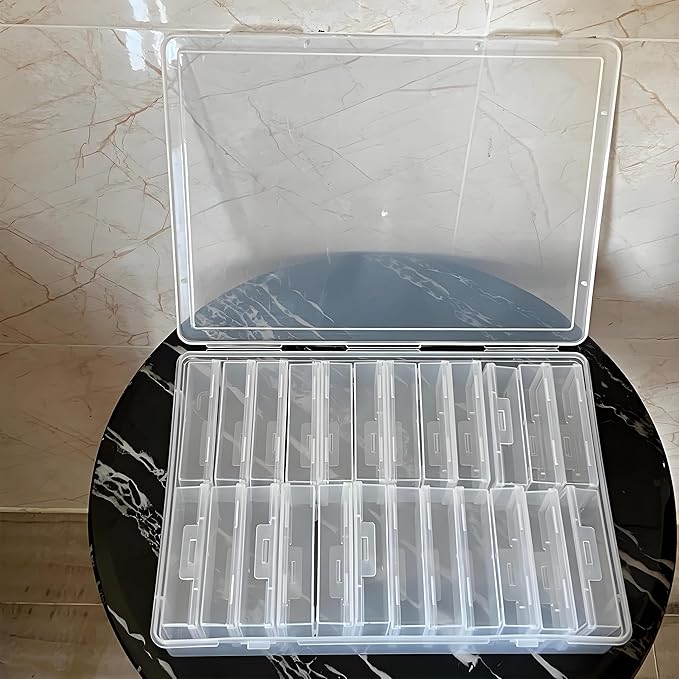 Plastic File Storage Box Bead Organizer- 25PCS Suitable For A4 Paper,Tool Storage,Electronic Parts,Bead Storage,Photo Organizer,Scrapbook,Sewing,Jewelry Making,Diamond Art,Small Parts