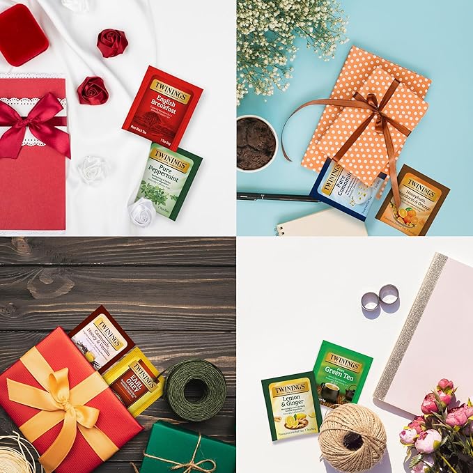 Twinings 48 Tea Bags Herbal Variety Pack – 8 Flavors Individually Wrapped, Mix of Black, Green, and Herbal Teas, Perfect Tea for Any Occasion