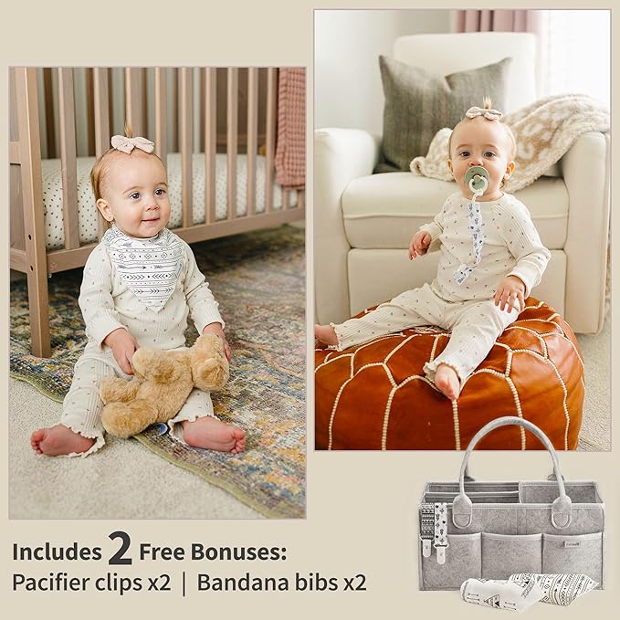 PUTSKA Baby Diaper Caddy Organizer Nursery Basket Set Baby Basket Gift Registry Baby Shower List Baby Must Haves Essentials Neutral Baby Stuff For Newborn