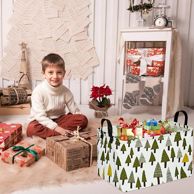 Kids Xmas Empty Storage Basket Gifts Toys Organizer Nursery Bins for Women Hamper for Organizing Home/Dorm/Kitchen/Pet/Office/Closet/Shelf/Room Decor