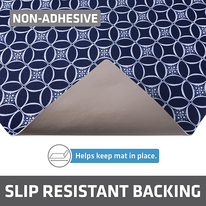 Drymate Premium XL Under Sink Mat, Waterproof Cabinet Protection Mats for Kitchen & Bathroom, Absorbent Shelf Liners, Slip-Resistant, Non-Adhesive, Machine Washable (USA Made)(24”x59”)(Indigo)