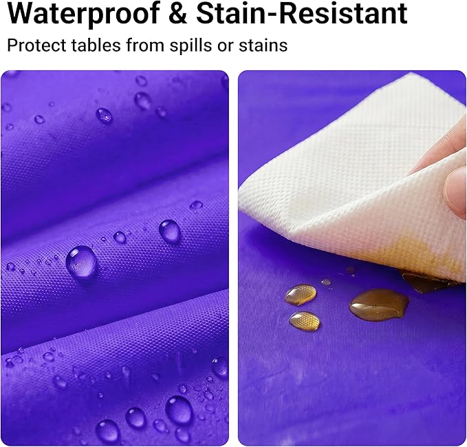 Auros Premium Plastic Tablecloths 10 Pack, 54 x 108 Inch Rectangle Disposable Table Covers for 8FT Tables, Thick & Durable, Waterproof & Spill-Proof, Easy Cleanup for Parties, Wedding, Grape Purple