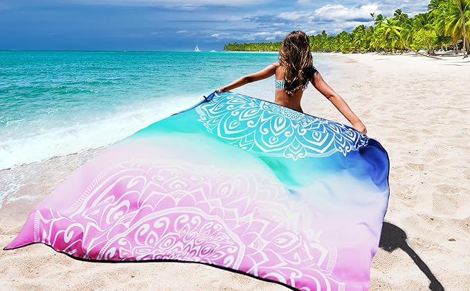 Beach Blanket Waterproof Sandproof Extra Large Beach Mat 79" X 83"/120"x108" for 1-8 Adults Quick Drying Durable Outdoor Picnic Mat for Beach Travel Camping Hiking