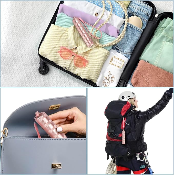 Portable Metal Pill Medicine Organizer - Waterproof Pill Case Compact Travel Pill Box Weekly Aluminum Alloy Container, 7 Day Daily Pill Organizer Holder for Small Pills, Pink S