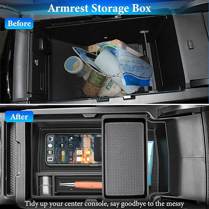 YPHUIKI 4PCS Center Console Organizer Compatible with Honda CRV 2023 2024 2025 2026 Accessories CR-V Hybrid Armrest Organizer Tray Hidden Storage Box Cup Holder