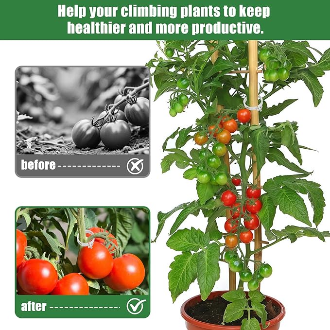 300 PCS White Plant Fixing Clips,Plant Support Clips, Tomato Clips, Plastic Trellis Clips,Garden Clip for Fixing Stem and Vine