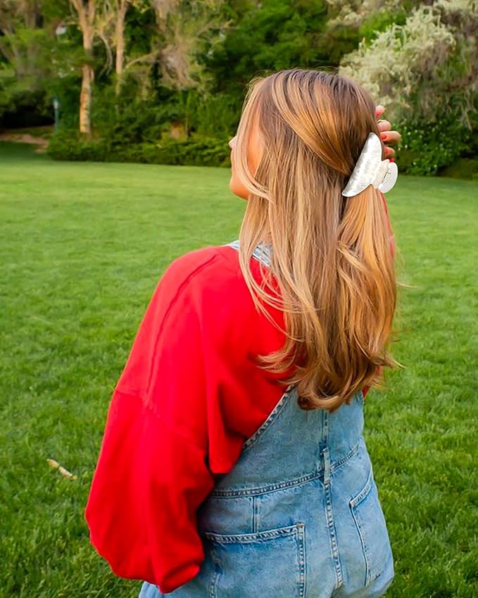 4Pcs Large Acrylic Clips - Big Non-Slip Banana Barrettes for Thick Hair, Strong Hold Jaw Clips for Women Girls