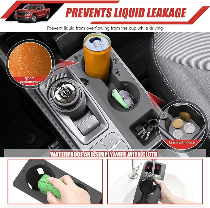 Cup Holder Coaster Fit for 2022-2025 Ford Maverick Accessories Cup Holder Mat Pad Inserts Interior CupHolder Liner for 2024 Ford Maverick(for Maverick)