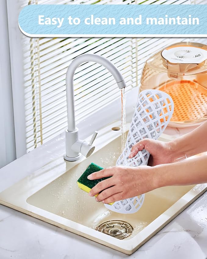 2 Pack Silicone Sink Protector for Kitchen Sink, Lozenge Pattern 13 x 11 inches Sink Grid Mat Silicone Protectors, Center Drain, White