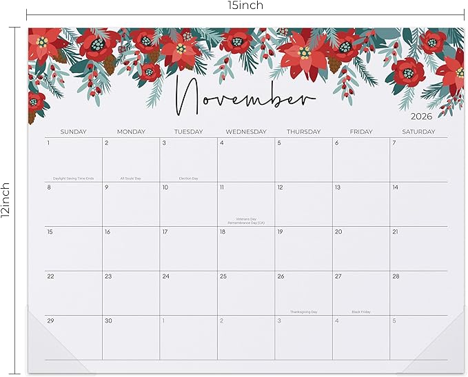 2026-2027 Magnetic Calendar for Fridge, Jokotha Monthly Refrigerator Calendar Runs from January 2026 to June 2027, 15" x 12", Floral Design, Strong Magnets, Easy Planning & Organization