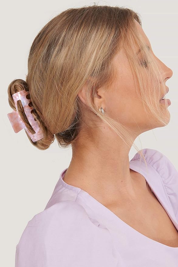 Big Claw Tortoise Banana Pink French Celluloid Leopard Print Clips for Women's & Girls' Thick and Thin Hair - 3.3 Inch, Strong Hold, 2 Color Options (2 Packs)