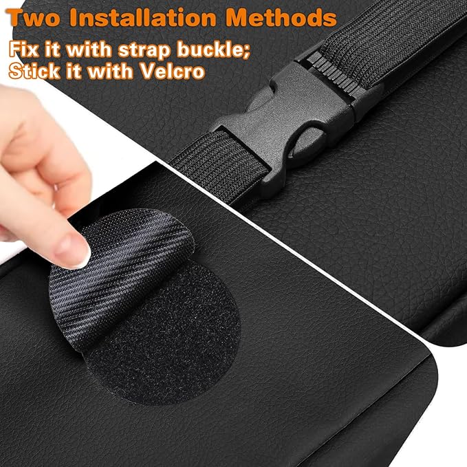 Large Car Tissue Holder for 120 Standard Tissues, Premium PU Leather Tissue Holder in Car Backseat Rectangular, Napkin Holder for Car Fits for Kleenex Tissues Box Daily Use Black