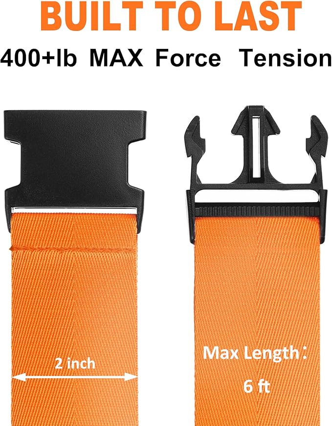 Luggage Straps for Suitcases TSA Approved Travel Belt 4 Pack by Chelmon(Orange)