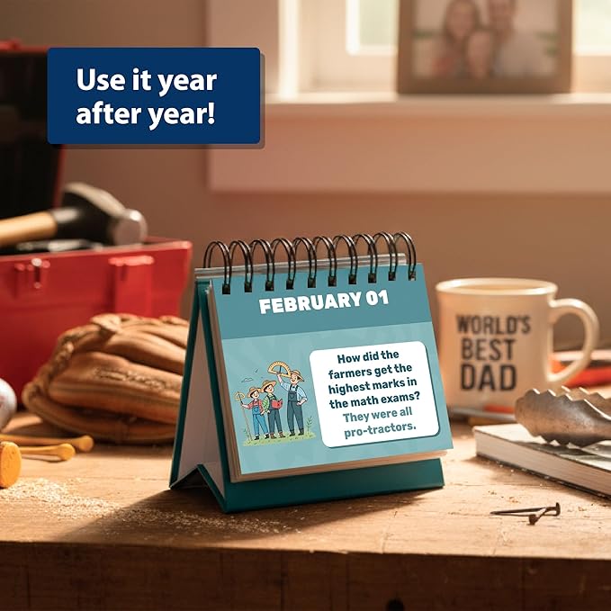 Dad Joke Gift Set Bundle For Dad | (1) Dad Joke Daily Perpetual Calendar & (1) Dad Joke Talking Button, Make Dad Laugh With This Father's Day Bundle Gift Set Present!