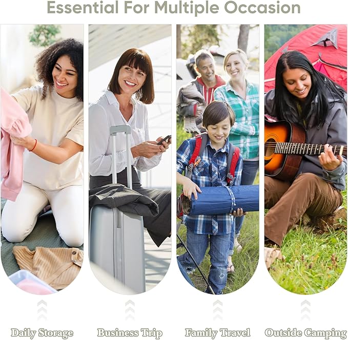 8 Set Compression Packing Cubes for Travel, Packing Cubes Compression Travel Accessories Expandable Packing Organizers for Carry on Luggage Suitcase