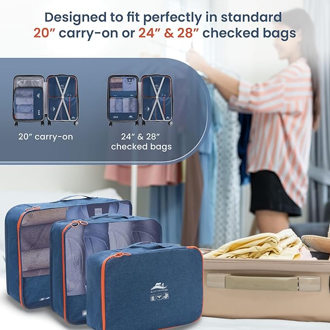 7 Set Packing Cubes for Suitcases Travel Luggage Packing Organizers,Travel Essentials Luggage Organizer Accessories Toiletry Bag Shoe Bag Laundry bag