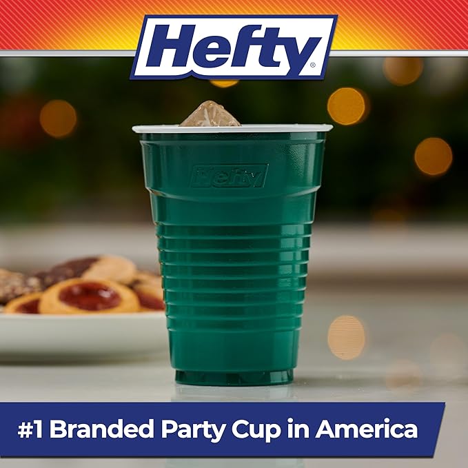 Hefty Party On Disposable Plastic Party Cups, 80 Count, 16 Oz Cups in Assorted Colors for Gatherings, Parties, and More, Textured Sides for Easy Gripping, Strong and Durable