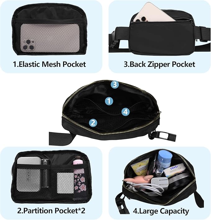VOROLO Fanny Pack For Women And Men Crossbody Bag Belt Bag with Adjustable Strap Graduation Gifts