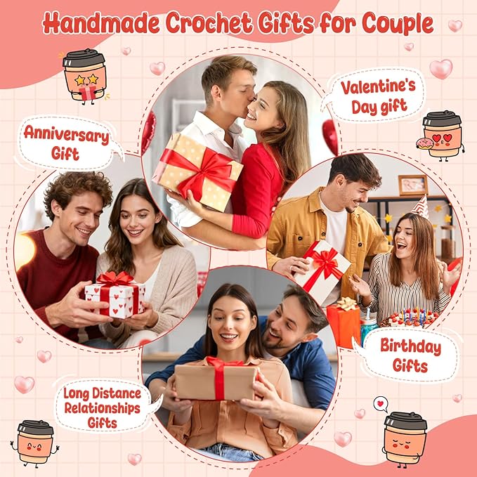 Agantree art Anniversary Women Men Her Him Gifts for Girlfriend Boyfriend Father s Day Gift for Husband Wife Birthday Graduation Coffee Lover Couple Crochet Coffee Mug Decor I Love You Her Dad