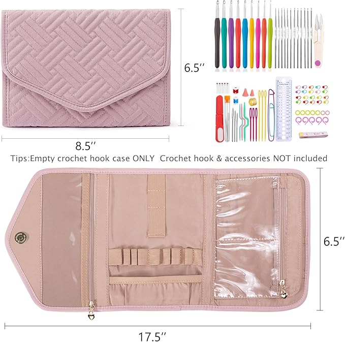 Crochet Hook Case - Foldable Organizer - Knitting & Crochet Supplies Accessory