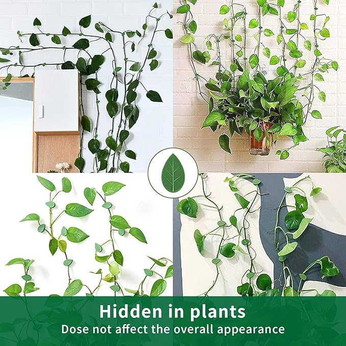 60 pcs Plant Wall Clips with 72 Pieces Acrylic Adhesive Sticker - Plant Climbing Wall Fixture Clips Plant Fixer Invisible Wall Vines Fixing Clips Self-Adhesive Hook Plant Clips