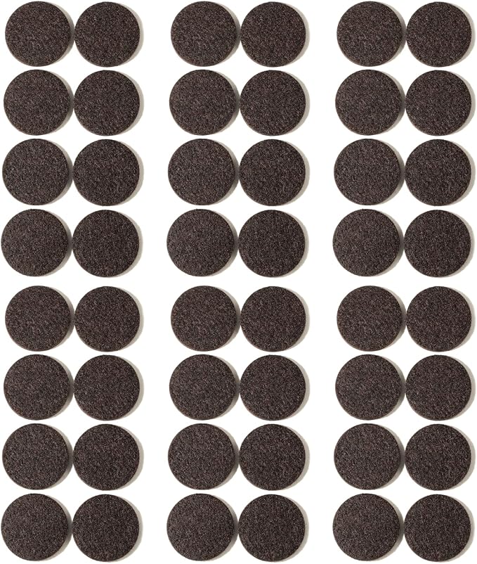 Furnigear Felt Furniture Pads for Hardwood Floors - Self-Adhesive Chair Felt Pad, Floor Protector for Furniture Feet, Furniture Slider Moving Furniture Smoothly, Anti-Scratch 48 Pcs 1-1/2" Round Brown