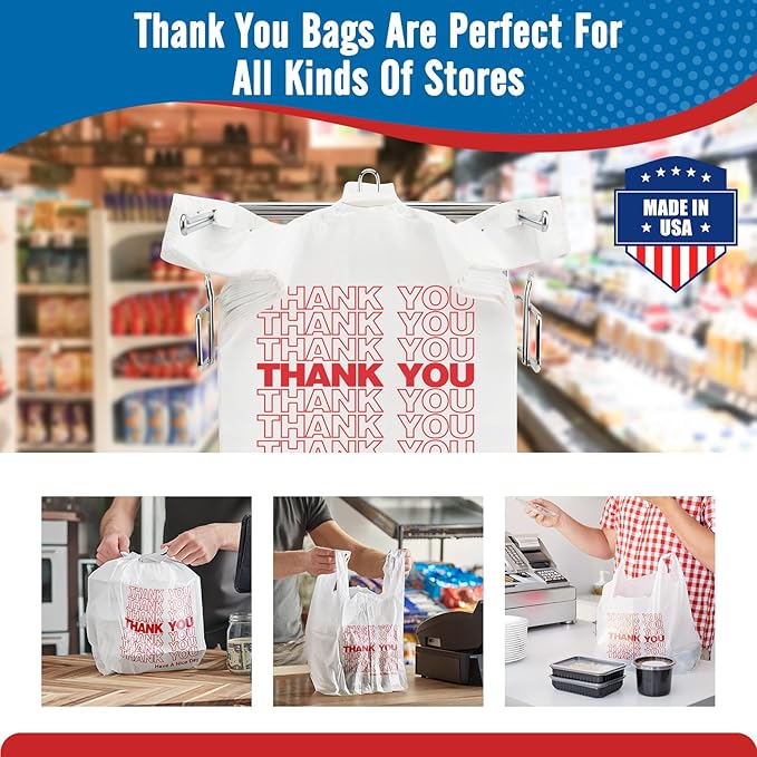 Fuxury Thank You Plastic T-shirt Bags White 84000 Count (84 Boxes,1000 Count/box) Pallet Package for Small Business, Grocery, Take Out, To Go, Retail Shopping Bags in Bulk