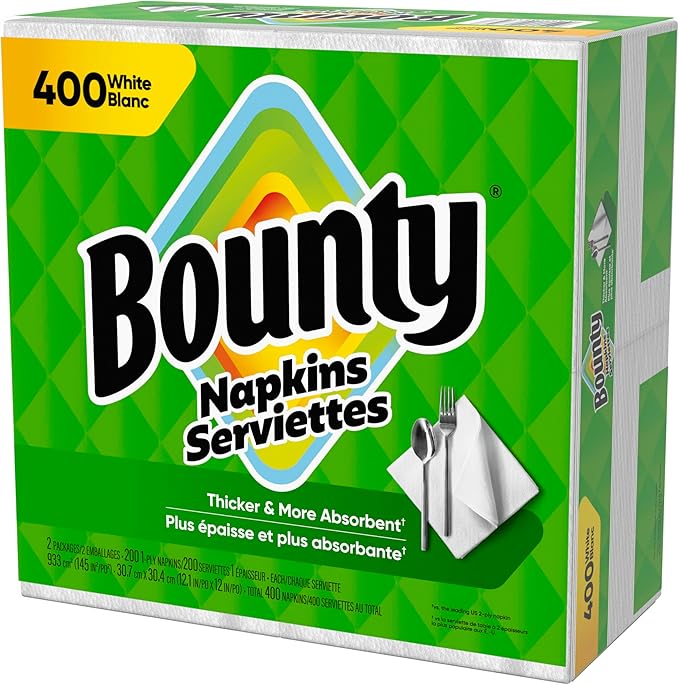 Bounty Paper Napkins, White, 400 Count