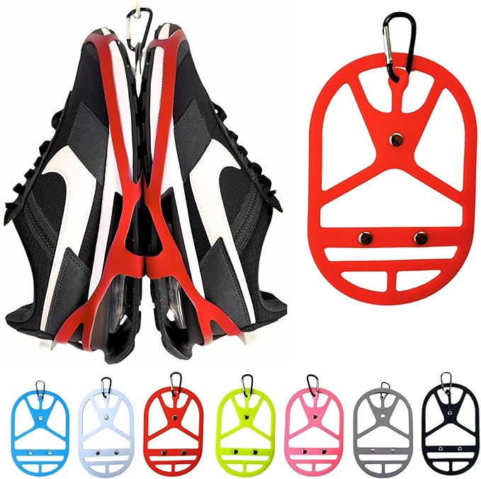 Shoe Holster For Backpack with Clip Hanger. Footwear Holder with Clip for Sneakers, Cleats, Bowling, Soccer, Basketball, Football. For Travel, Outdoors, Sports & Space Saving