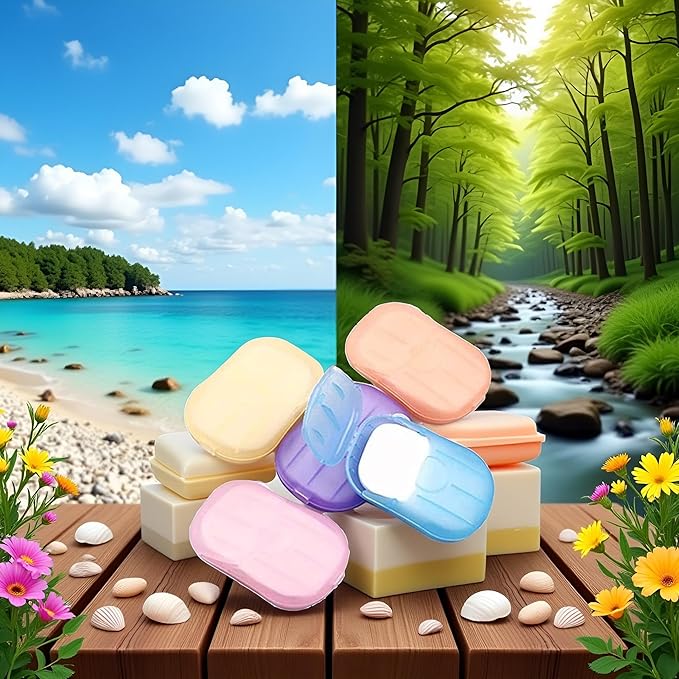 500 Sheets Disposable Soap Paper 5 Boxes Hand Cleaner Fragrance Mini Color Soap Paper for school Indoor, Outdoor, Travel, Camping Hiking, Camping Soaps Sheets