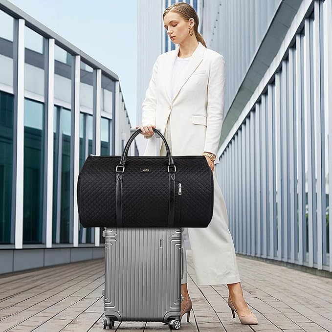 Convertible 2-in-1 Garment Bags for Travel, 50L Carry On Garment Duffle Bag With Shoe Compartment Large Weekender Bag for Women Men Hanging Suitcase Suit Travel Duffel Overnight Bags