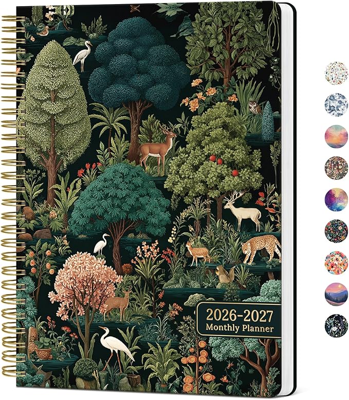 Monthly Planner 2026-2027, Aesthetic 2 Year Months Planner Calendar, 24-Months from January 2026 - December 2027, 26-27 Monthly Calendar Planner, Perfect for School Office Home, 7" x 10" - Enchanted Grove