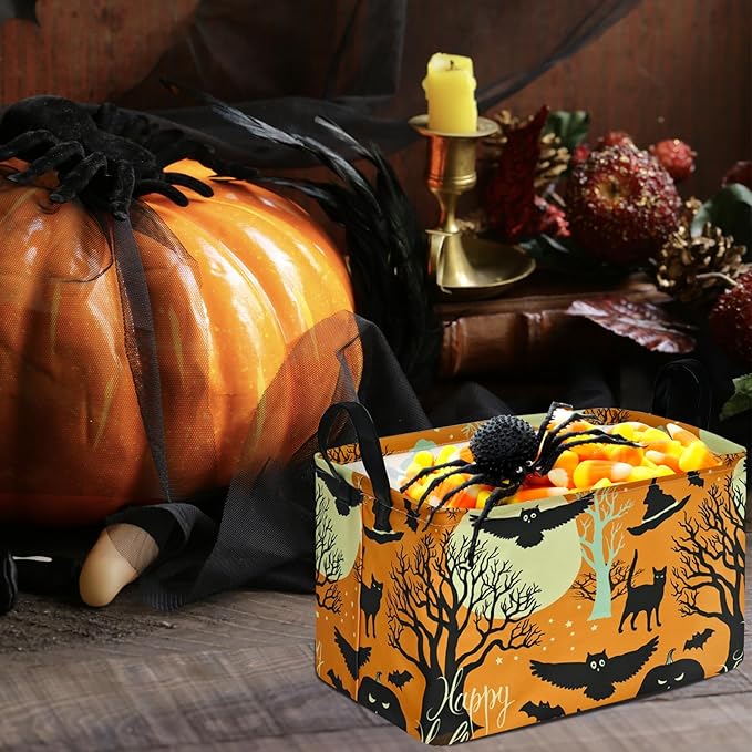 KUNRO Owl Pattern Storage Basket Gift Shelf Basket Storage Bin, Nursery Basket Organizer Box for With Handles for Room Deco