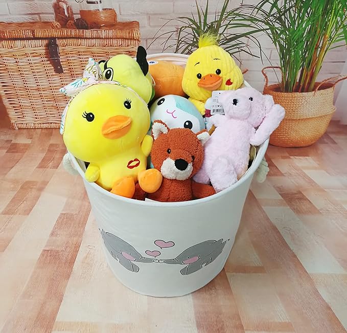 Round Laundry Basket Storage Bins Nursery Hamper Gift Baskets for Home,Office,Home Decor