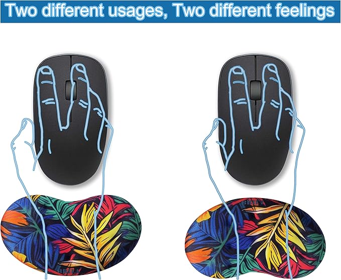 BRILA Ergonomic Memory Foam Mouse Wrist Rest Support Pad Cushion for Computer, Laptop, Office Work, PC Gaming - Massage Holes Design - Wrist Pain Relief (Vibrant Plants)