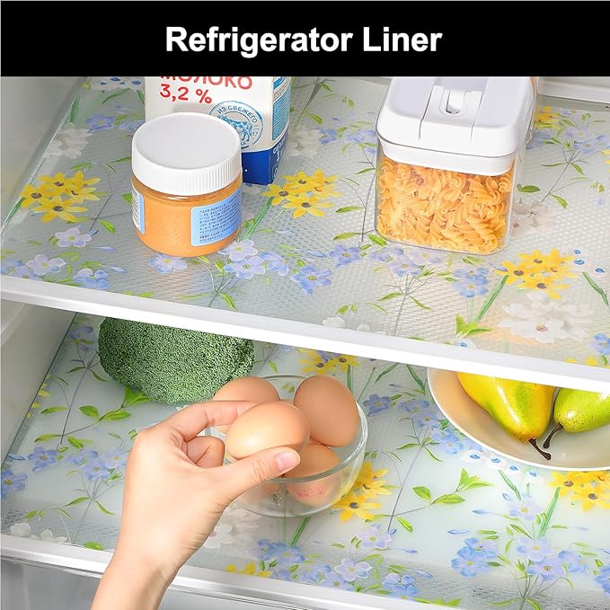 Cooyes Shelf Liner – Premium Non-Adhesive Cabinet & Drawer Liner for Kitchen – Waterproof Shelf Paper with Modern Pattern – Durable EVA Cabinet Mat – Easy to Cut （23.6" W x 236" L）