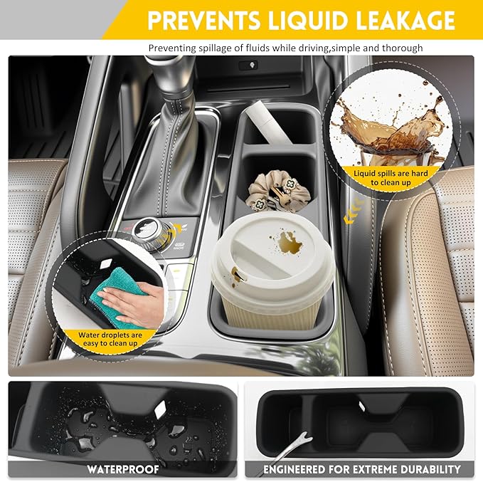 Cup Holder for 2020-2025 Kia Telluride Center Console Cup Holder Insert Cupholder Organizer Coaster Liner for 20-25 Telluride Interior Accessories Black