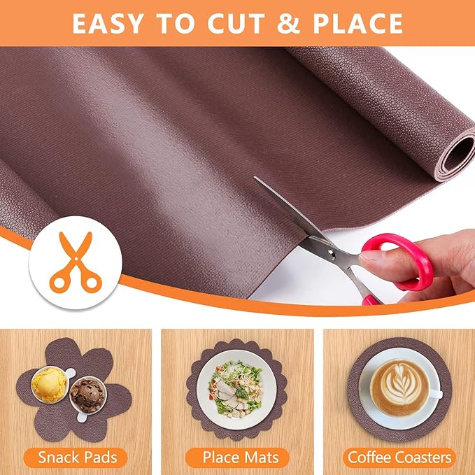 WochiTV Shelf Liner for Cabinets, Drawer Non Adhesive Non Slip Foam Mat for Kitchen, Pantry, Bathroom, Cupboard, Garage, Closet, Shelves, Drawer, Tool Box, Brown 23.6 x 354 inches