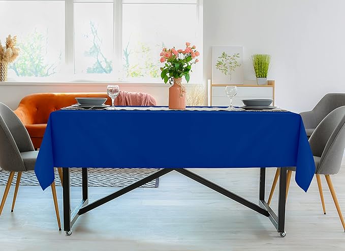 Utopia Kitchen Rectangle Table Cloth 2 Pack (90x132 Inches, Royal Blue), Machine Washable Polyester Table Cover for Dining, Buffet Parties, Picnics, Events, Weddings, and Restaurants