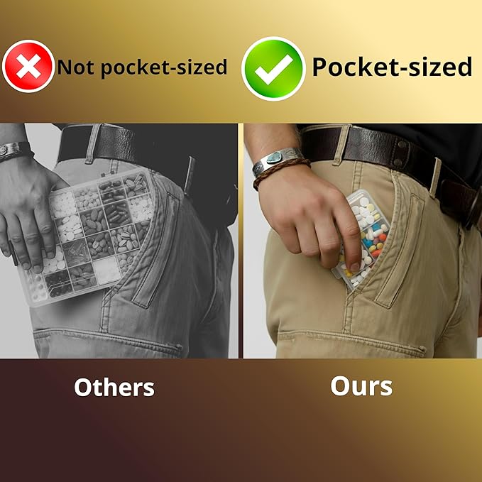 Portable Small Pocket Organizer Box, Transparent Storage Case for Screws/Nuts/Bolts/Nails/Washers/Snap Rings/Automotive & Paper Clips/Fuses/Buttons/Pins/Beads/Jewelry-Pack of 3