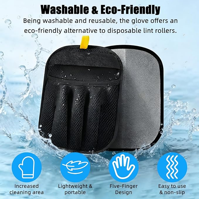 Pet Hair Removal Glove for Cats & Dogs, Upgraded Electrostatic Pet Hair Remover Glove, Reusable Dog Hair Remover for Laundry & Couch, Cat Hair Remover Furniture Tool, Pet Hair Remover Glove