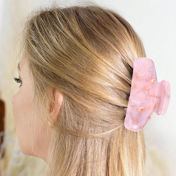 8 Pcs Large Acrylic Hair Claw Clips for Women Cute Non-slip Strong Hold Jaw Clamps Accessories for Thick Thin Hair (Bright Color)