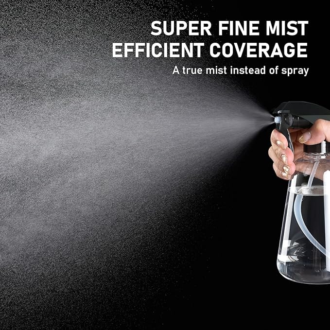 Bealee Spray Bottle 2 Pack, 16oz - Ultra Fine Mist, Plant Mister Hair Misting Empty Spray Bottles Indoor, Leak Proof Water Sprayer for Planting, Hair Care, Essential Oils, Cleaning Solutions (Clear)