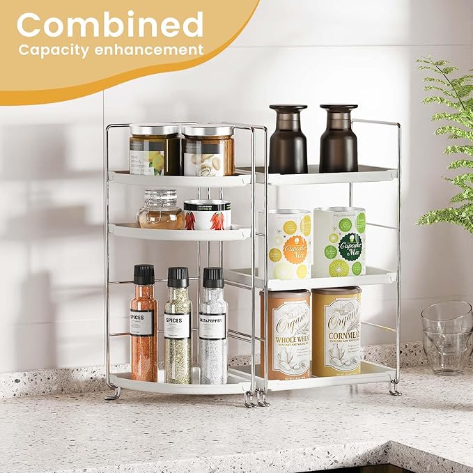 3-Tier Bathroom Counter Organizer, Plastic Bathroom Organizer, Tool-Less Installation Makeup Vanity Tray, Bathroom Organizer Countertop Skincare Perfume Organizers (Chrome)