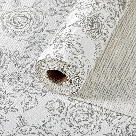 Drawer and Shelf Liner, Non-Slip Kitchen Cabinet Liners Non-Adhesive Thick Strong Grip Waterproof Washable Mats Protect Dresser Shelves Cupboard Bathroom Cabinets, Rose, 24 in X 30 FT