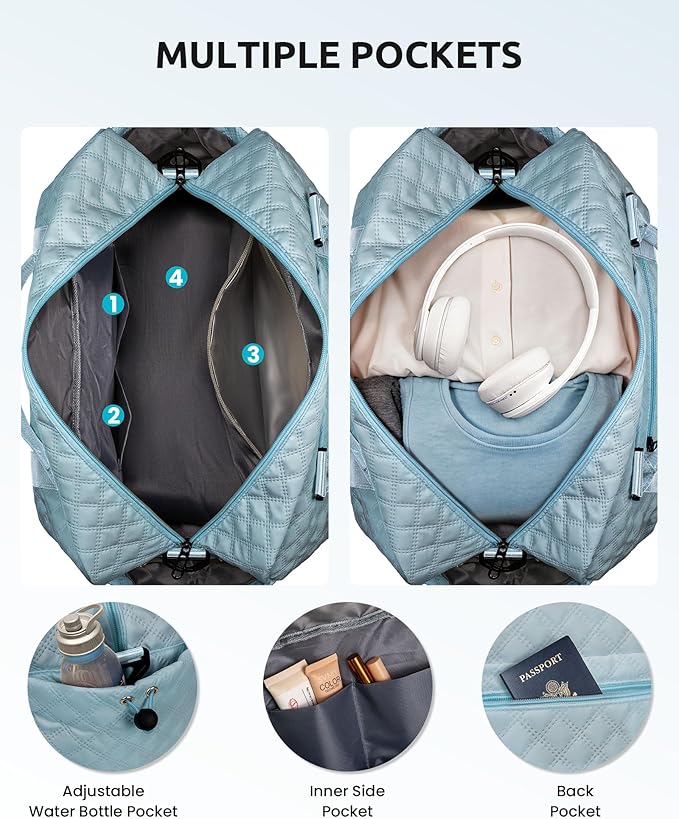 Gifts for Kids-Initial Duffle Bag with Shoe Compartment, Personalized Girls Weekender Bag, Monogram Overnight Bag for Women, Letter Travel Bag with Makeup Bag，Gift for Women Friend (Letter A)