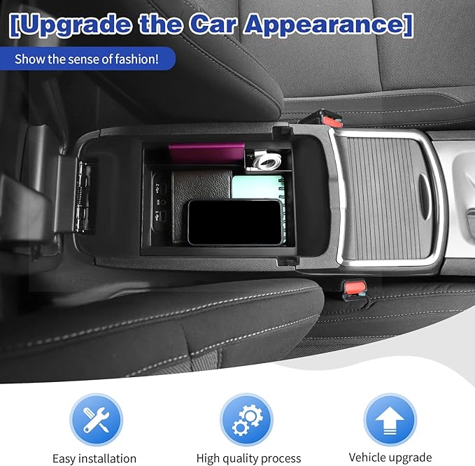Center Console Organizer Tray for Dodge Charger 2011–2023 & Chrysler 300C, Armrest Storage Box Insert, Console Organizer, Black Interior Accessory
