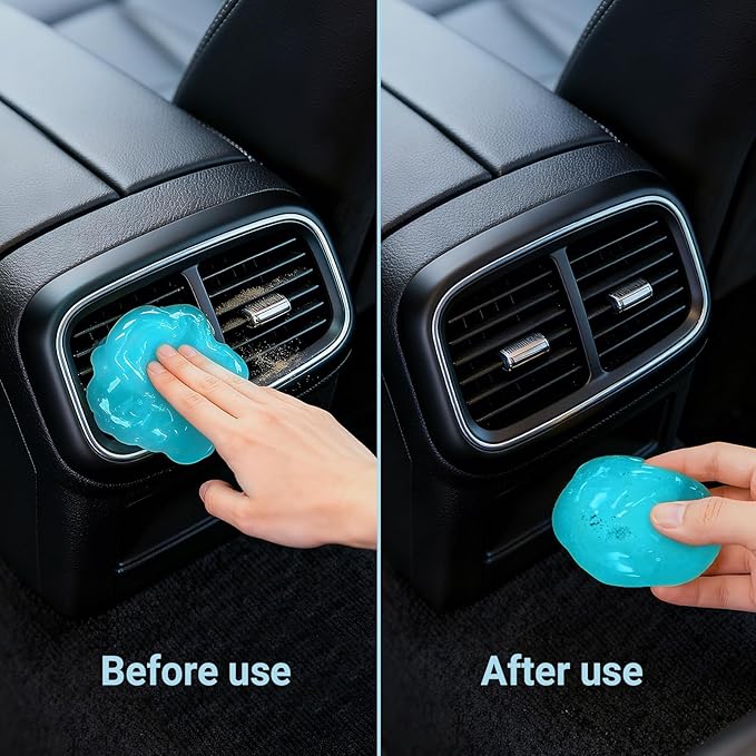 ColorCoral 4 Pack Car Cleaning Gel Reusable Auto Slime Cleaner Dust Cleansing Gels,Vehicle Interior Cleaning Care Putty,Keyboard Cleaner Goop for Car Vent, Corners, Crevices,Office Desktops Debris