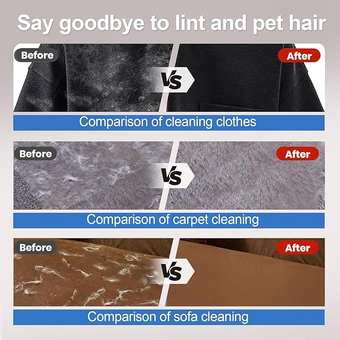 Newly Upgraded Pet Hair Removal Glove for Cats & Dogs,Reusable Electrostatic Pet Hair Gloves,Pet Hair Remover Tool for Clothing, Couch, Carpet, Car Seat (Blue)