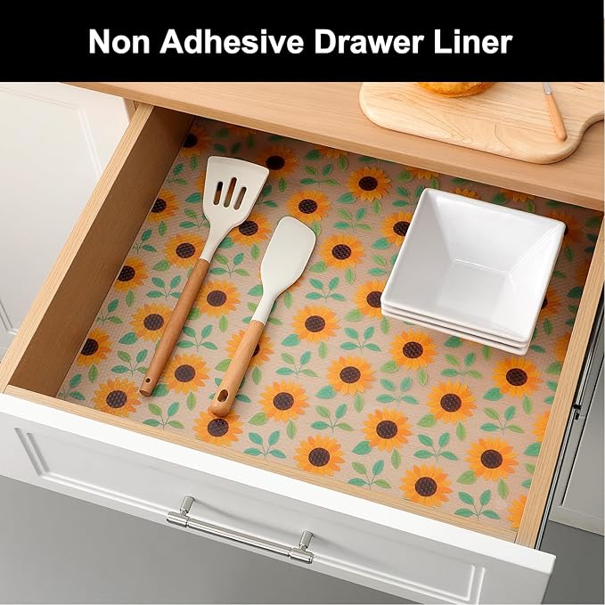 Cooyes Shelf Liner – Premium Non-Adhesive Cabinet & Drawer Liner for Kitchen – Waterproof Shelf Paper with Modern Pattern – Durable EVA Cabinet Mat – Easy to Cut （23.6" W x 236" L）